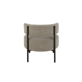 Fauteuil lounge en métal noir et bouclette GERDA - HELLIN