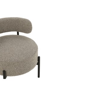 Fauteuil lounge en métal noir et bouclette GERDA - HELLIN