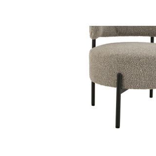 Fauteuil lounge en métal noir et bouclette GERDA - HELLIN