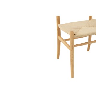Chaises de salle à manger en corde et bois de hêtre AYA - HELLIN