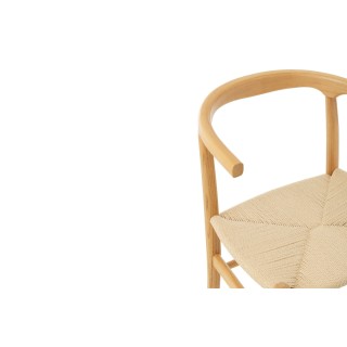 Chaises de salle à manger en corde et bois de hêtre AYA - HELLIN