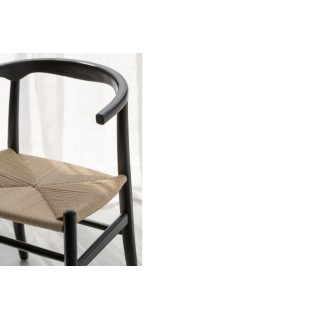 Chaises de salle à manger en corde et bois de hêtre AYA - HELLIN