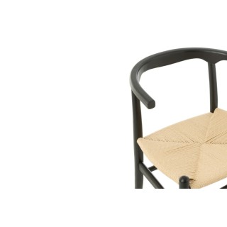 Chaises de salle à manger en corde et bois de hêtre AYA - HELLIN