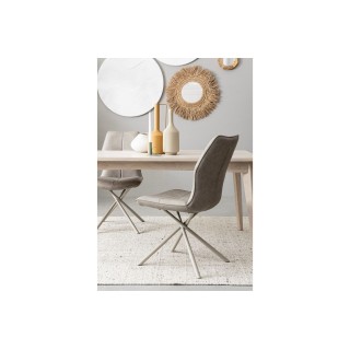 Table de salle à manger rectangulaire vintage en bois blanchi L173 SHANNA - HELLIN