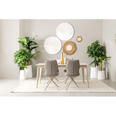 Table de salle à manger rectangulaire vintage en bois blanchi L173 SHANNA - HELLIN