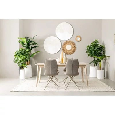 Table de salle à manger rectangulaire vintage en bois blanchi L173 SHANNA - HELLIN