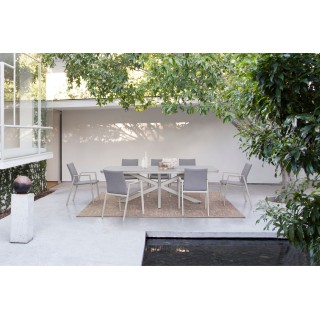 Table de jardin en pierre grise et métal L240 10 places ISAIAH - HELLIN