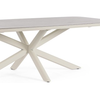 Table de jardin en pierre grise et métal L240 10 places ISAIAH - HELLIN