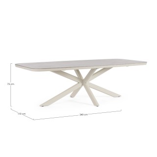 Table de jardin en pierre grise et métal L240 10 places ISAIAH - HELLIN