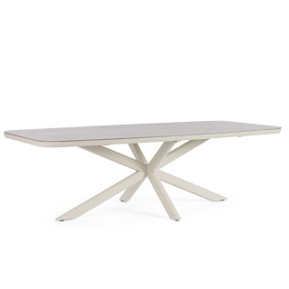 Table de jardin en pierre grise et métal L240 10 places ISAIAH - HELLIN