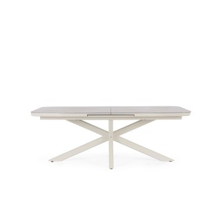 Table de jardin extensible pierre et métal L200/260 8 à 10 personnes RODAS - HELLIN