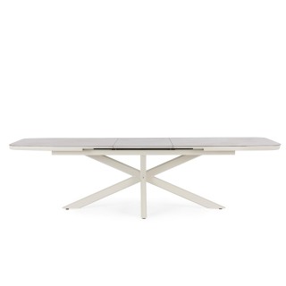 Table de jardin extensible pierre et métal L200/260 8 à 10 personnes RODAS - HELLIN