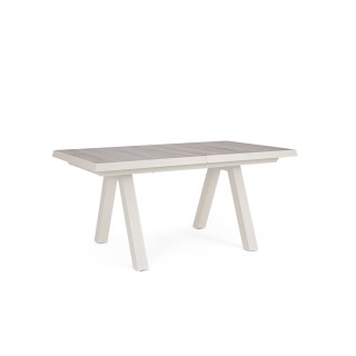 Table de jardin extensible en céramique gris cendré L163/203 6 à 8 personnes CENITZ - HELLIN