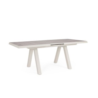 Table de jardin extensible en céramique gris cendré L163/203 6 à 8 personnes CENITZ - HELLIN