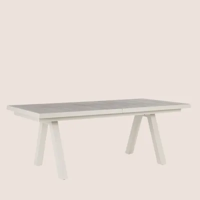Table de jardin extensible en céramique gris cendré L205/265 8 à 10 personnes CENITZ - HELLIN