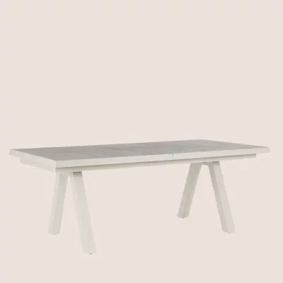 Table de jardin extensible en céramique gris cendré L205/265 8 à 10 personnes CENITZ - HELLIN