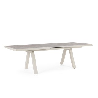 Table de jardin extensible en céramique gris cendré L205/265 8 à 10 personnes CENITZ - HELLIN