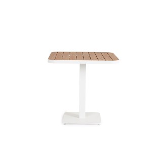 Table de jardin carrée en métal blanc L78 2 personnes BAVARO - HELLIN