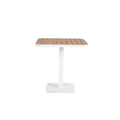 Table de jardin carrée en métal blanc L78 2 personnes BAVARO - HELLIN