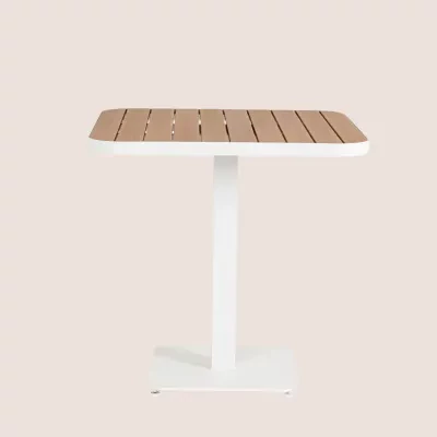 Table de jardin carrée en métal blanc L78 2 personnes BAVARO - HELLIN