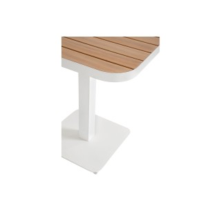 Table de jardin carrée en métal blanc L78 2 personnes BAVARO - HELLIN
