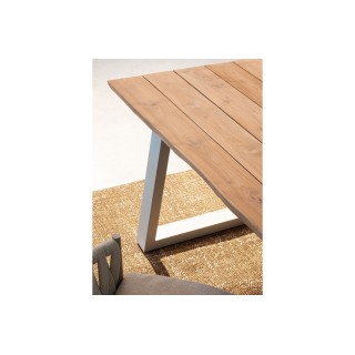 Table de jardin en teck et métal grège L240 8 à 10 places MYRTOS - HELLIN