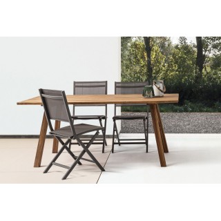 Table d'extérieur en acacia brun L180 6 à 8 personnes MARY CLIFF - HELLIN