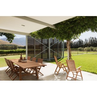 Table de jardin extensible en teck L220/300 12 places BOLONIA - HELLIN
