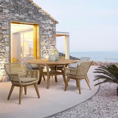 Table de jardin en teck D155 8 personnes BOLONIA - HELLIN