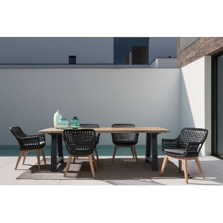 Table de jardin en teck et métal anthracite L240 10 places MATALA - HELLIN