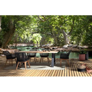 Table de jardin en teck et métal anthracite L240 10 places MATALA - HELLIN