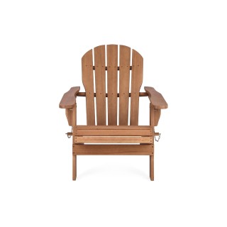 Fauteuil relax pliant à accoudoirs en bois d'acacia LOUISIANE - HELLIN