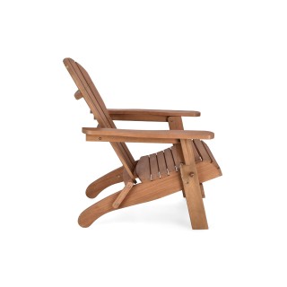 Fauteuil relax pliant à accoudoirs en bois d'acacia LOUISIANE - HELLIN