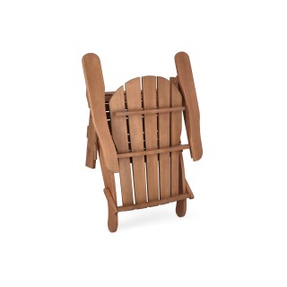 Fauteuil relax pliant à accoudoirs en bois d'acacia LOUISIANE - HELLIN