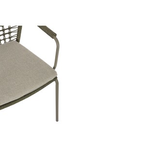 Chaises de jardin à accoudoirs et coussin (lot de 4) PALMA - HELLIN