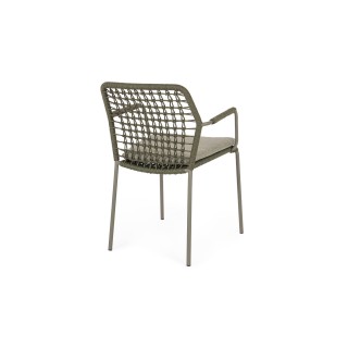 Chaises de jardin à accoudoirs et coussin (lot de 4) PALMA - HELLIN