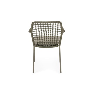 Chaises de jardin à accoudoirs et coussin (lot de 4) PALMA - HELLIN