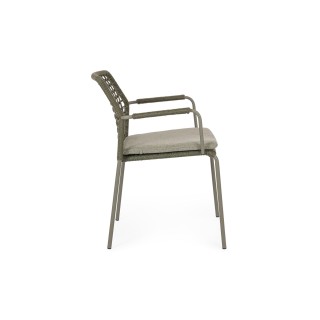 Chaises de jardin à accoudoirs et coussin (lot de 4) PALMA - HELLIN