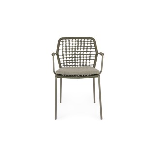 Chaises de jardin à accoudoirs et coussin (lot de 4) PALMA - HELLIN