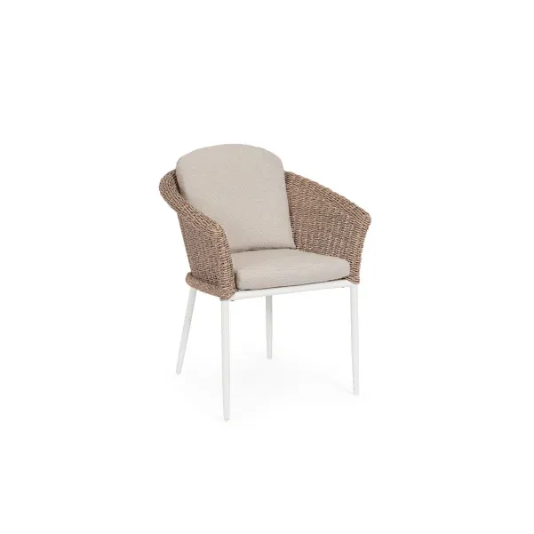 Fauteuils de jardin tressés et hydrofuges beiges (lot de 2) AVEA - HELLIN