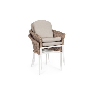 Fauteuils de jardin tressés et hydrofuges beiges (lot de 2) AVEA - HELLIN