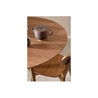 Table à manger ronde en bois D105 noyer 4 places LETA - HELLIN