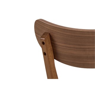 Chaise scandinave en bois finition noyer (lot de 2) LETA - HELLIN