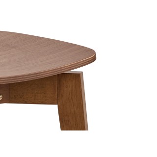 Table à manger ronde LETA en noyer avec 4 chaises | Hellin