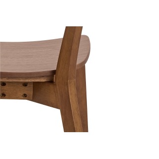 Table à manger ronde LETA en noyer avec 4 chaises | Hellin