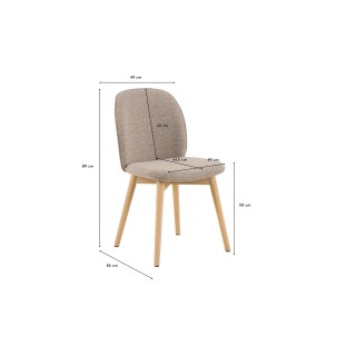 Chaises scandinaves en tissu bouclette (lot de 2) ALIX - HELLIN