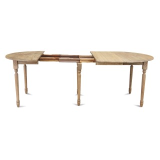 Allonges et pieds pour table ronde extensible en chêne | Hellin