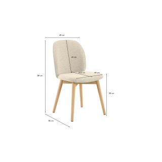 Chaises scandinaves en tissu bouclette (lot de 2) ALIX - HELLIN