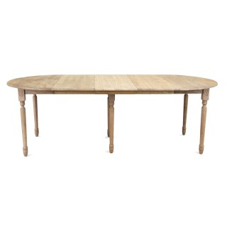 Allonges et pieds pour table ronde extensible en chêne | Hellin