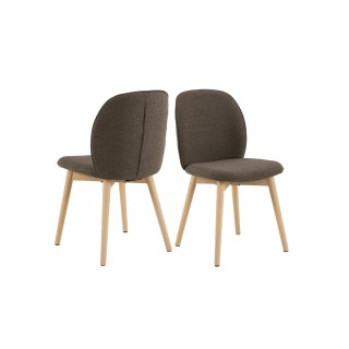 Chaises scandinaves en tissu bouclette (lot de 2) ALIX - HELLIN